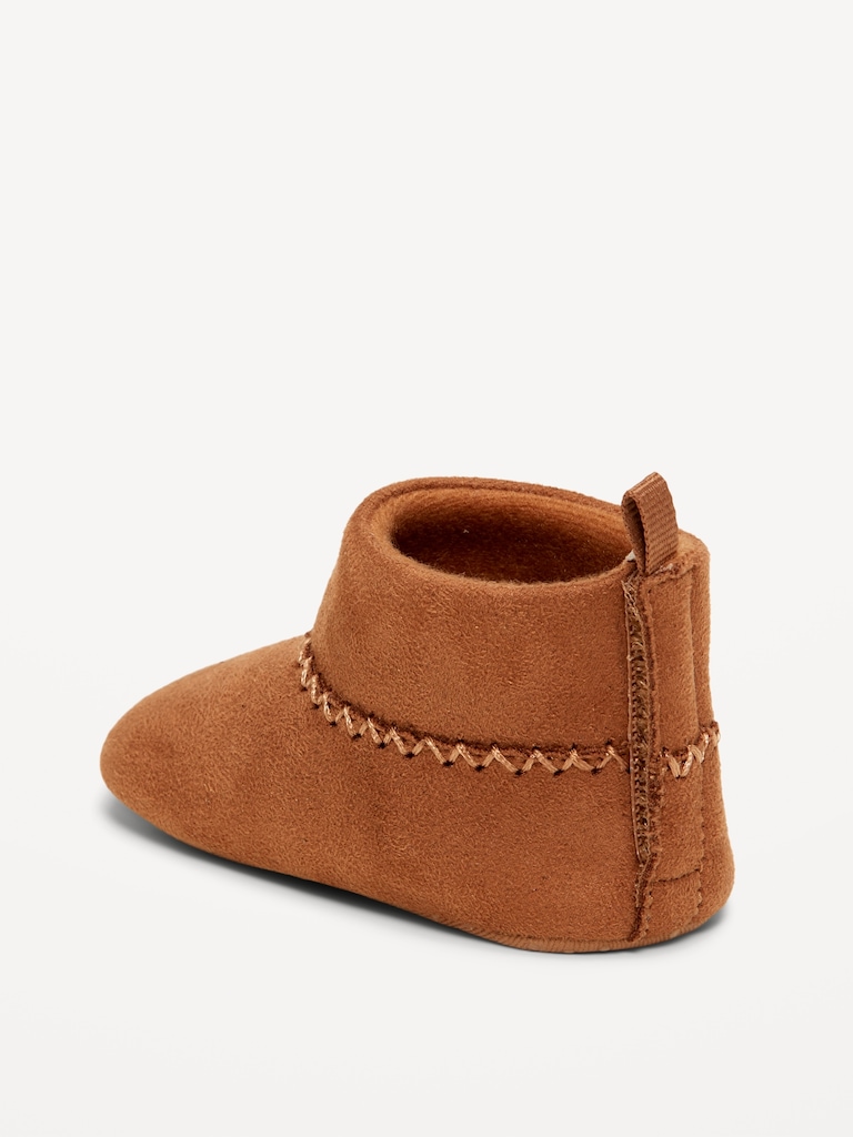 Faux-Suede Moccasin Booties for Baby