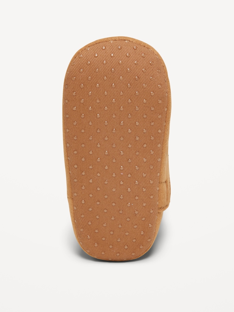 Faux-Suede Embroidered Western Booties for Baby