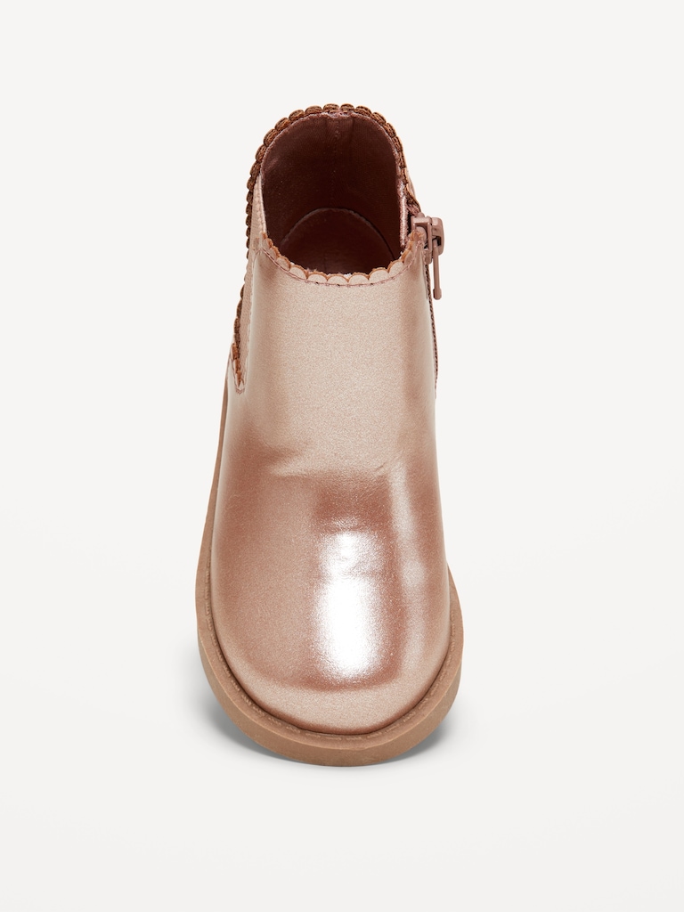 Shiny Faux-Leather Chelsea Boots for Toddler Girls