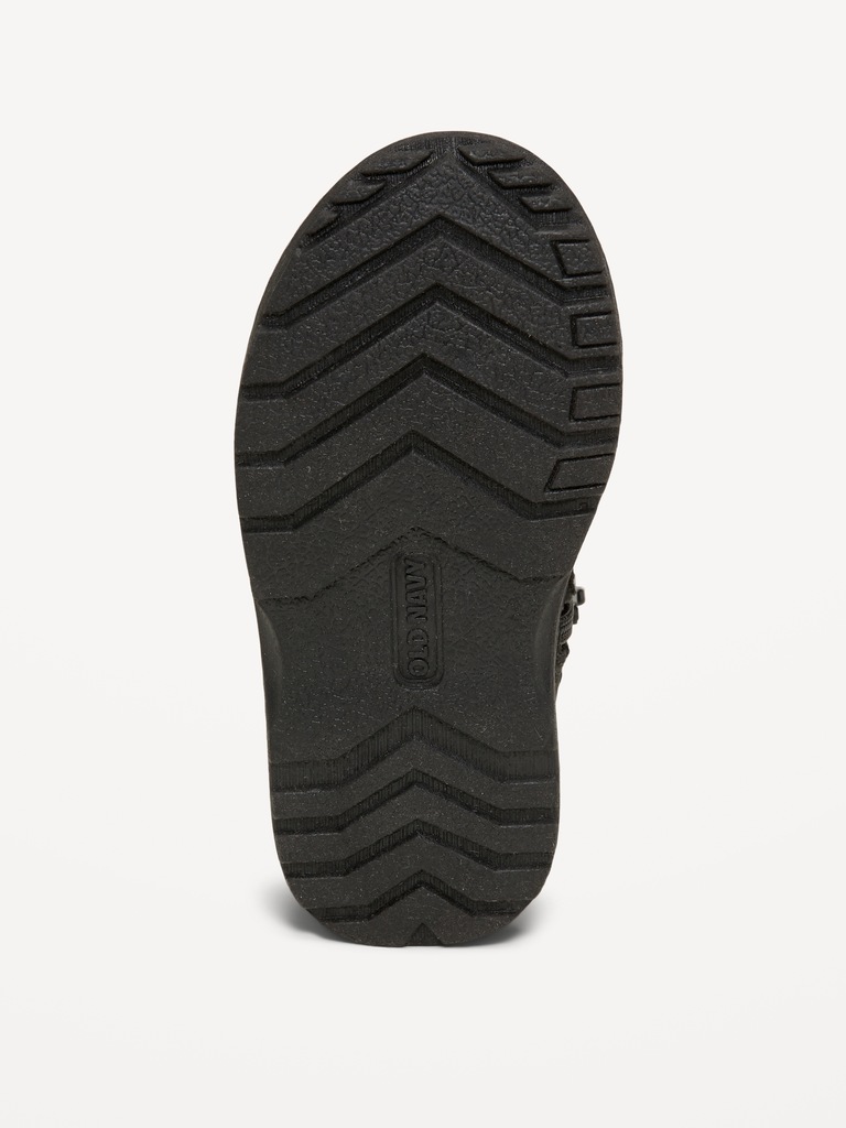 Faux-Suede Side-Zip Lace-Up Boots for Toddler Boys