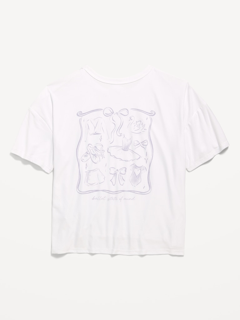 CloudMotion Cropped Graphic Performance T-Shirt for Girls