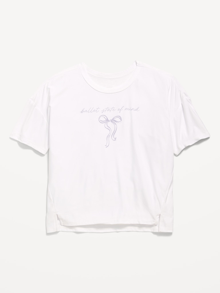 CloudMotion Cropped Graphic Performance T-Shirt for Girls