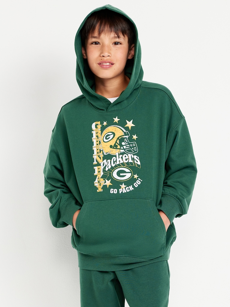 Green Bay Packers Oversized Pullover Hoodie for Boys