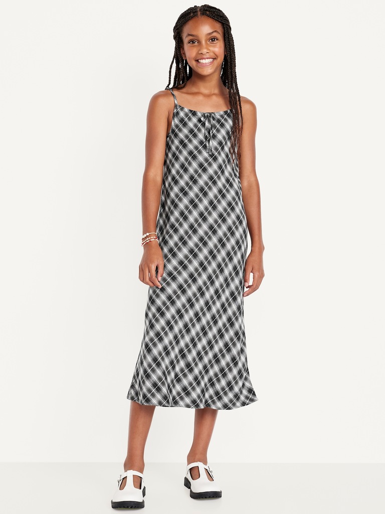 Printed Sleeveless Fit and Flare Maxi Dress for Girls
