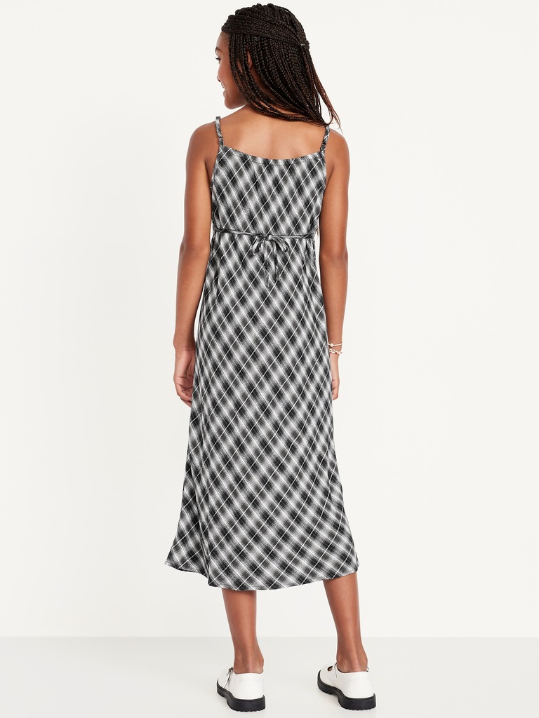 Printed Sleeveless Fit and Flare Maxi Dress for Girls