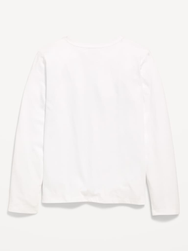Softest Long-Sleeve Heart-Pocket T-Shirt for Girls
