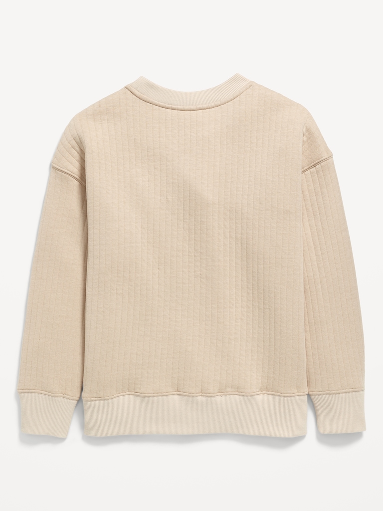 Oversized Quilted Utility Pocket Sweatshirt for Boys