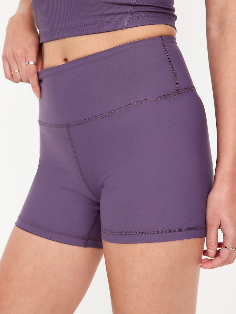 High-Waisted PowerSoft Biker Shorts -- 4-inch inseam