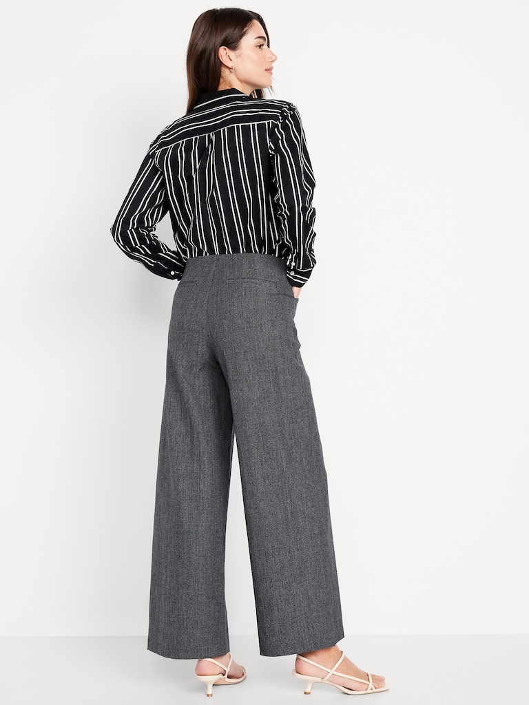 High-Waisted Pull-On Pixie Wide-Leg Pants