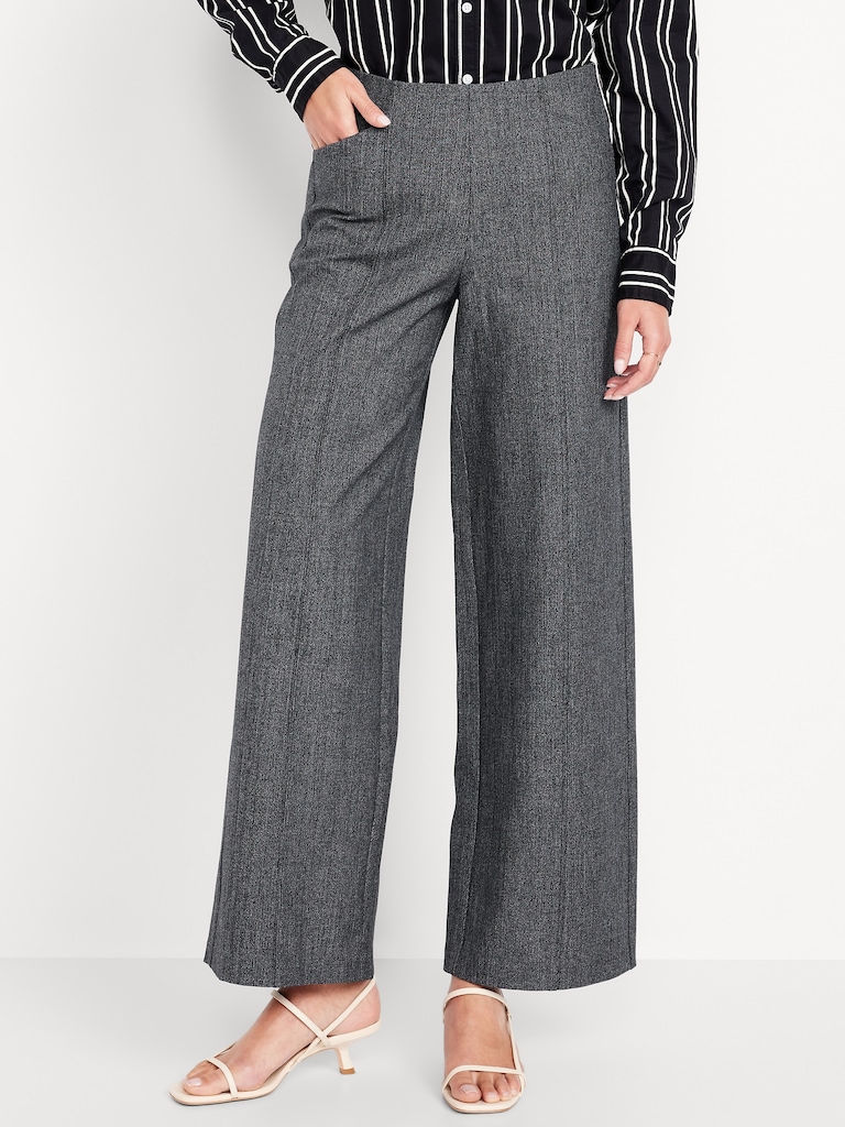 High-Waisted Pull-On Pixie Wide-Leg Pants