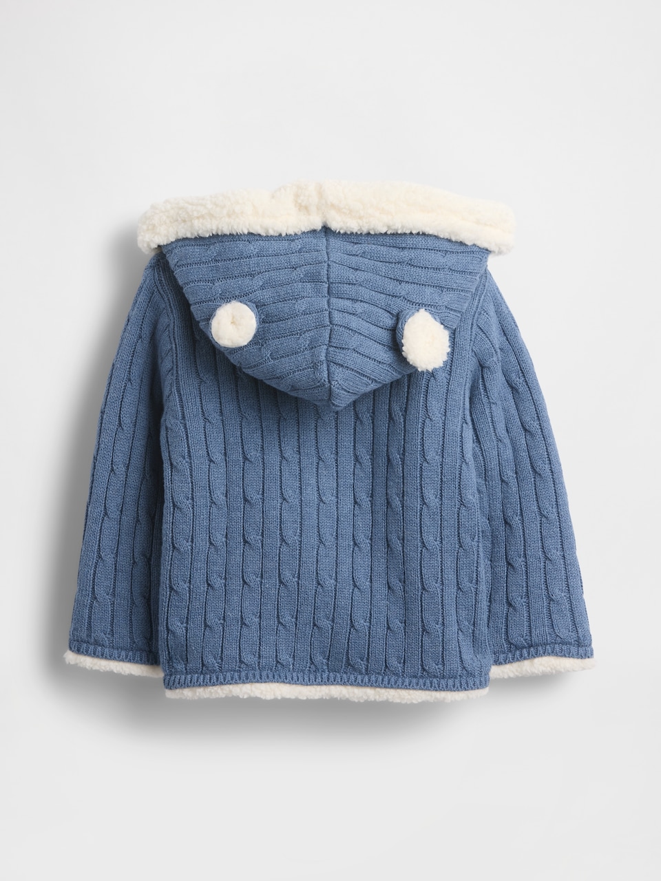 Baby Sherpa-Lined Cable-Knit Bear Cardigan