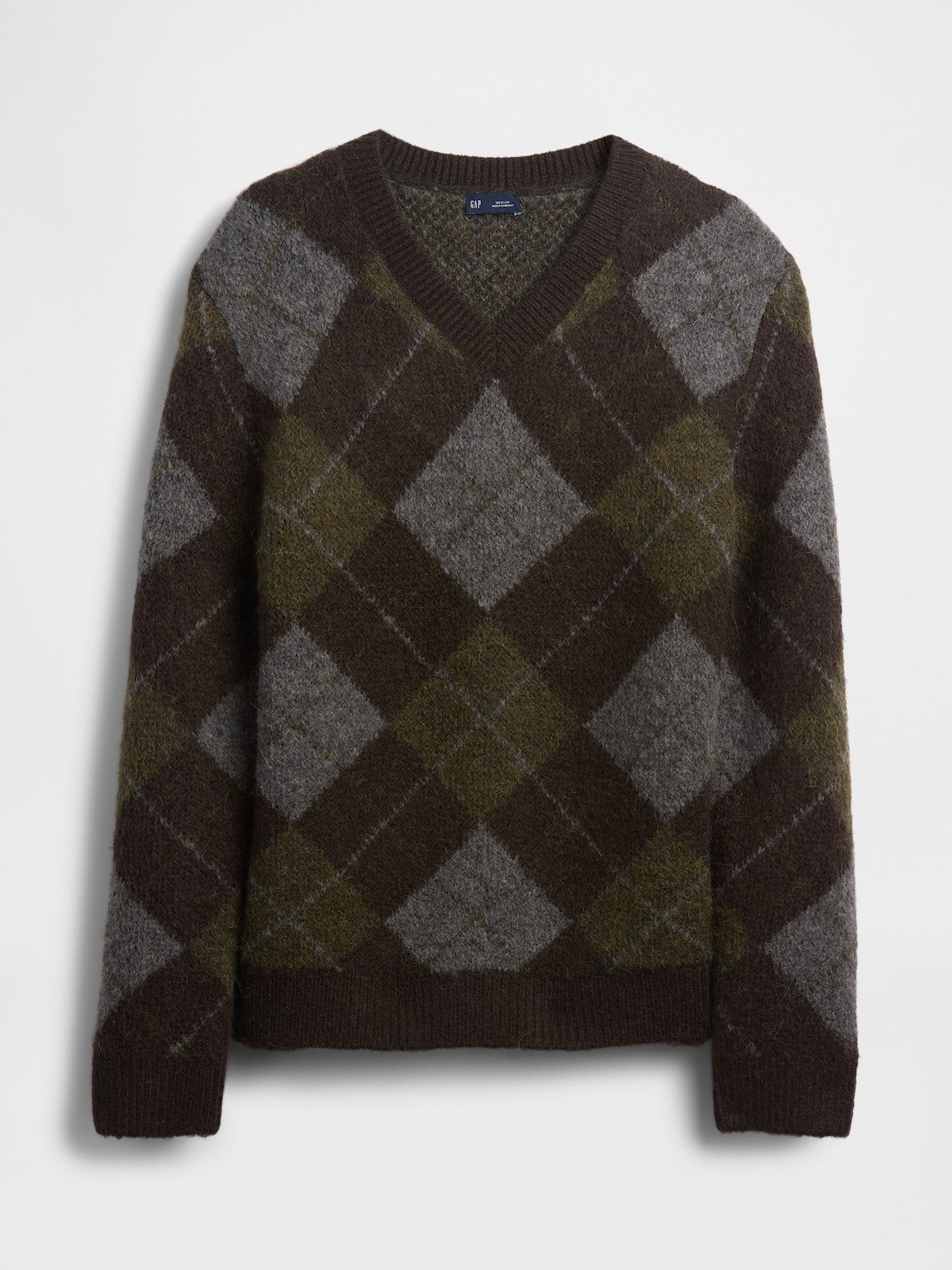 Brushed Argyle Sweater