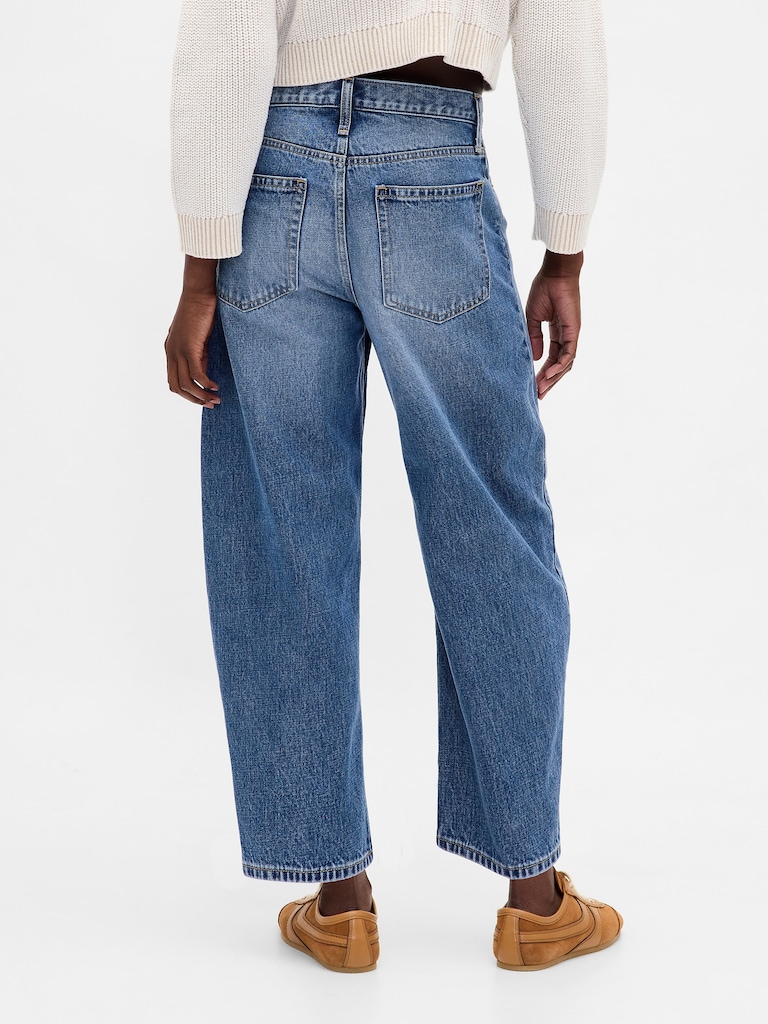 High Rise Crop Barrel Jeans