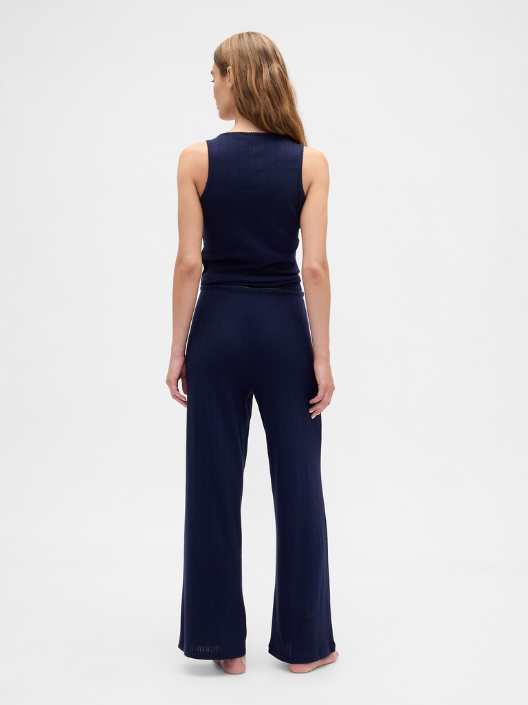 Relaxed Pointelle Wide-Leg PJ Pants