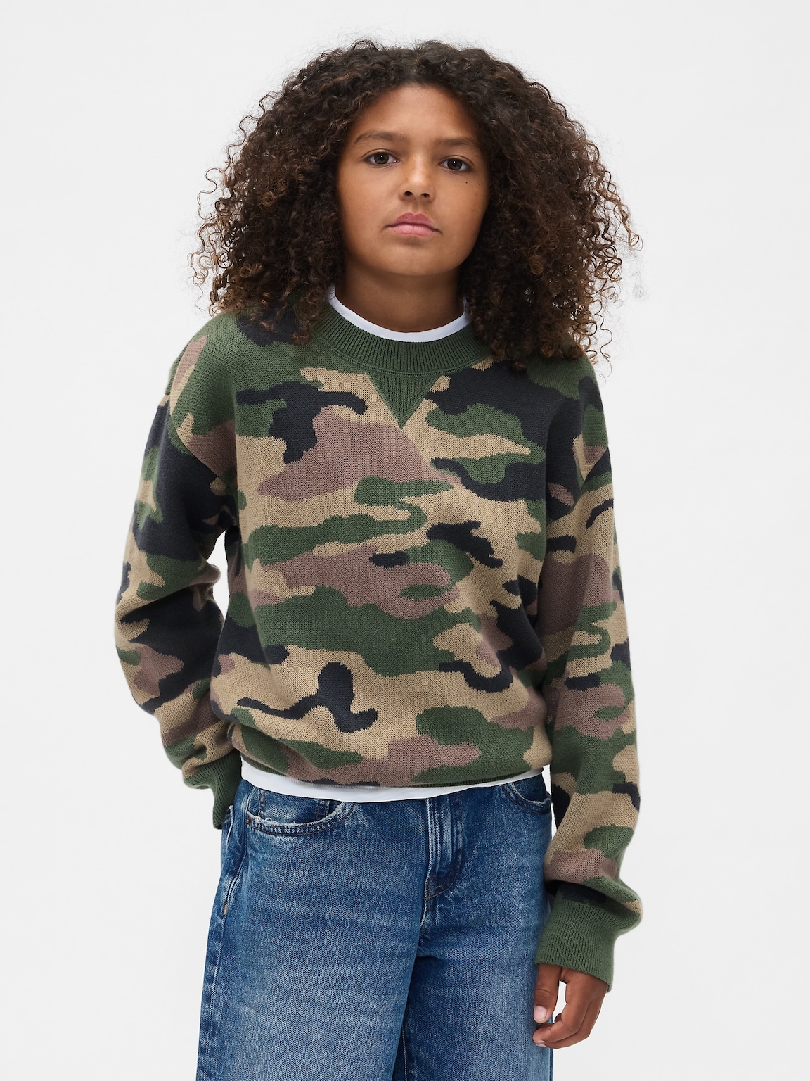 Kids Relaxed Crewneck Sweater