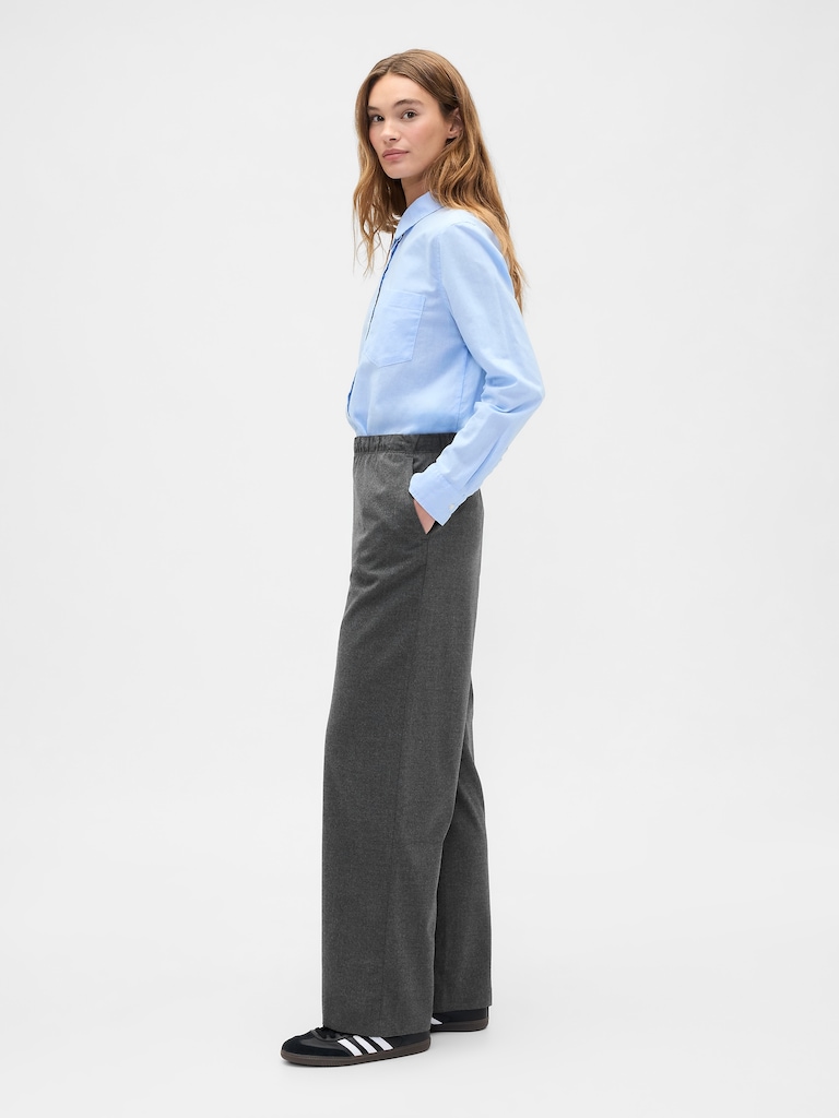 Recycled Mid Rise Easy Wide-Leg Pants