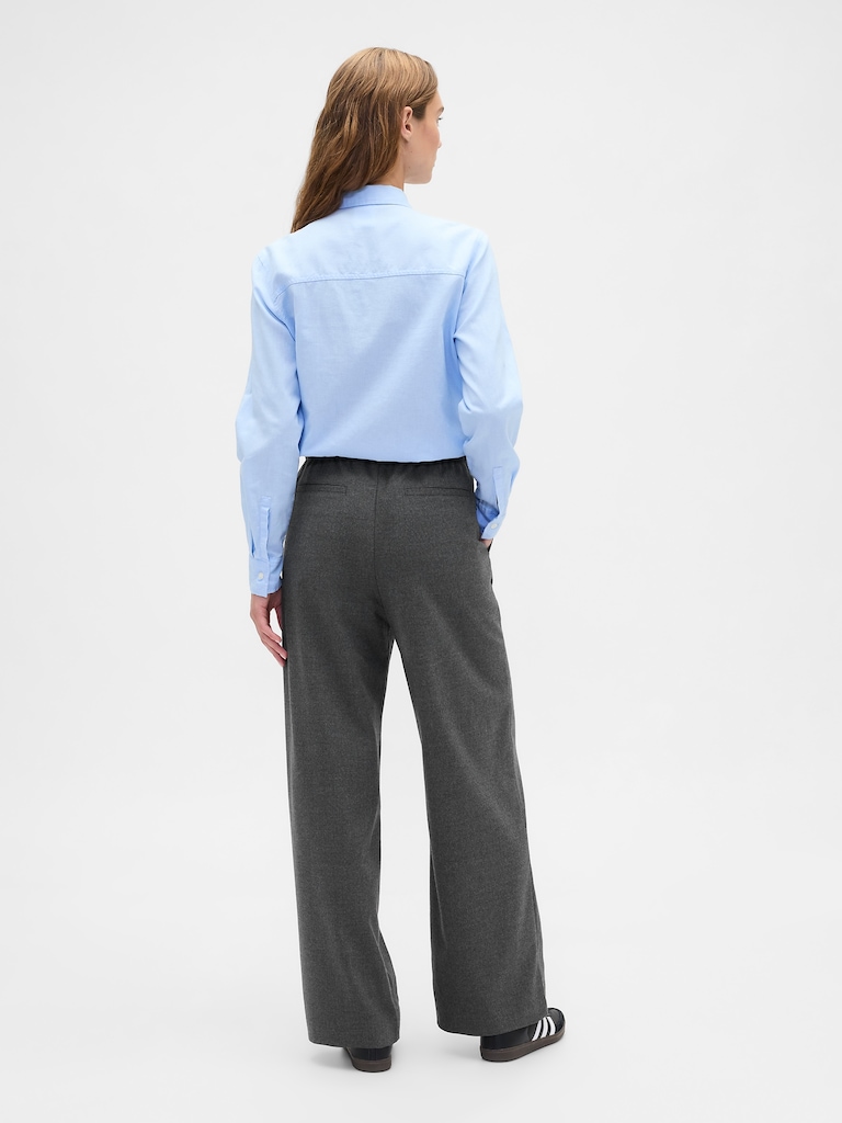 Recycled Mid Rise Easy Wide-Leg Pants