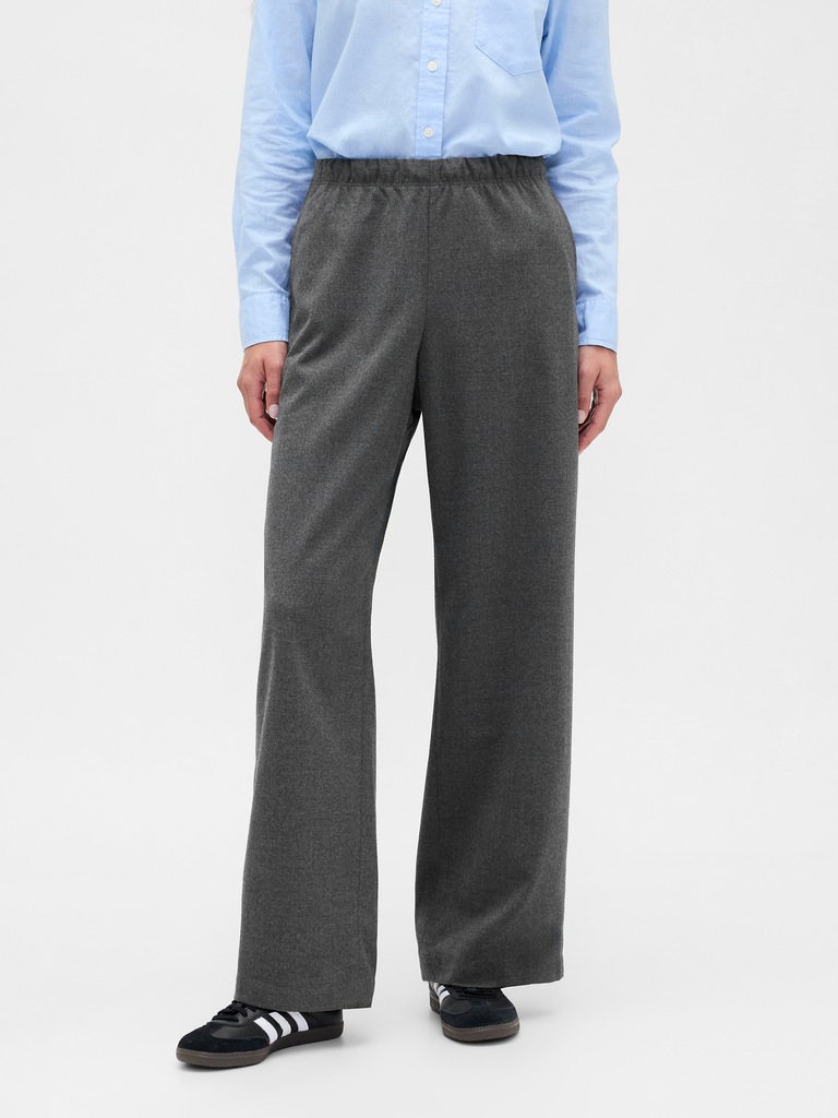 Recycled Mid Rise Easy Wide-Leg Pants