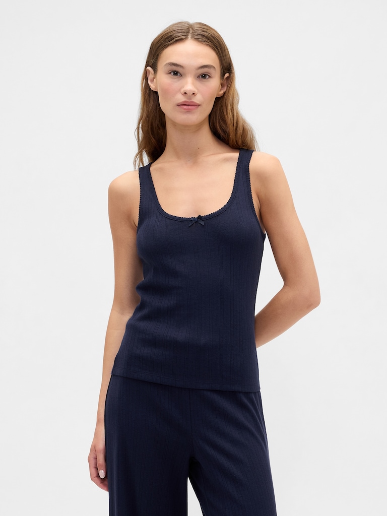Pointelle Scoopneck PJ Tank Top