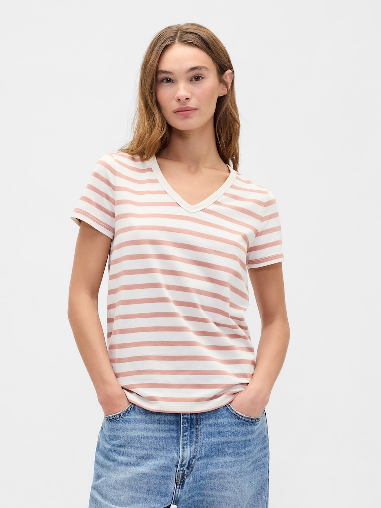 Favorite Stripe V-Neck T-Shirt