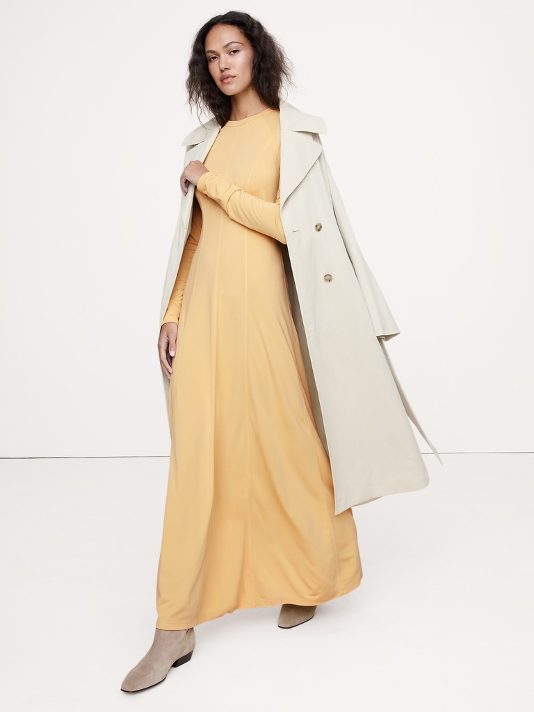 Paneled Knit Maxi Dress