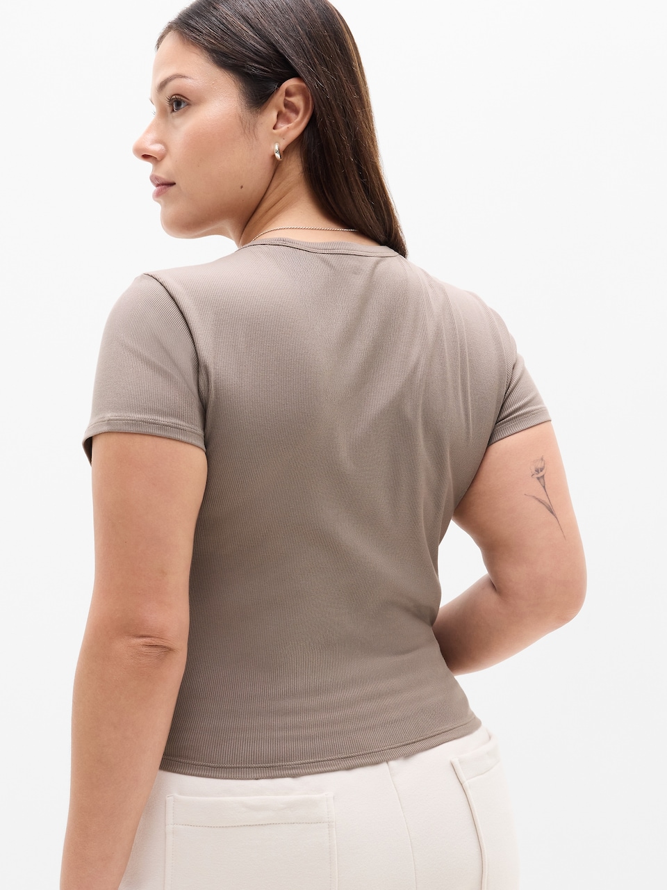 Signature Rib Crop Tee