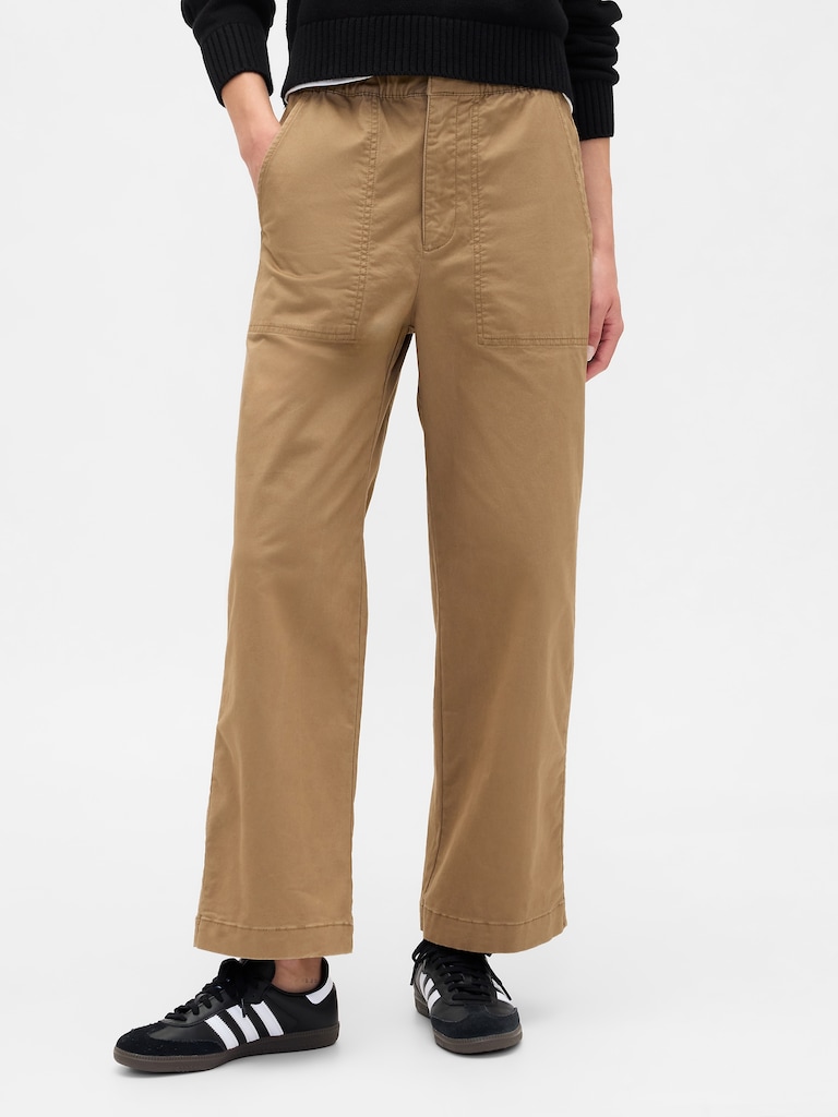 High Rise Easy Wide-Leg Khakis