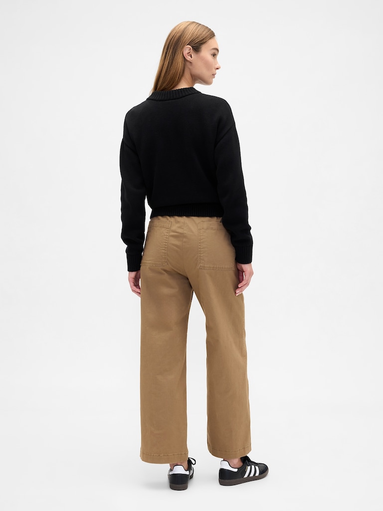 High Rise Easy Wide-Leg Khakis