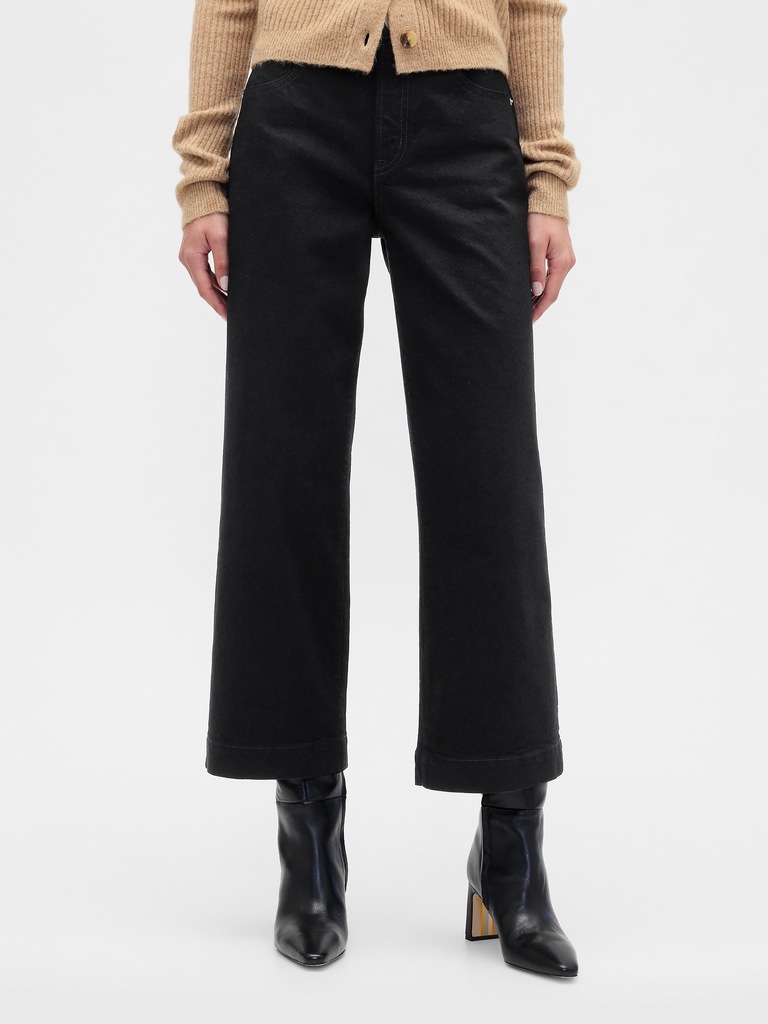 High Rise Wide-Leg Crop Jeans