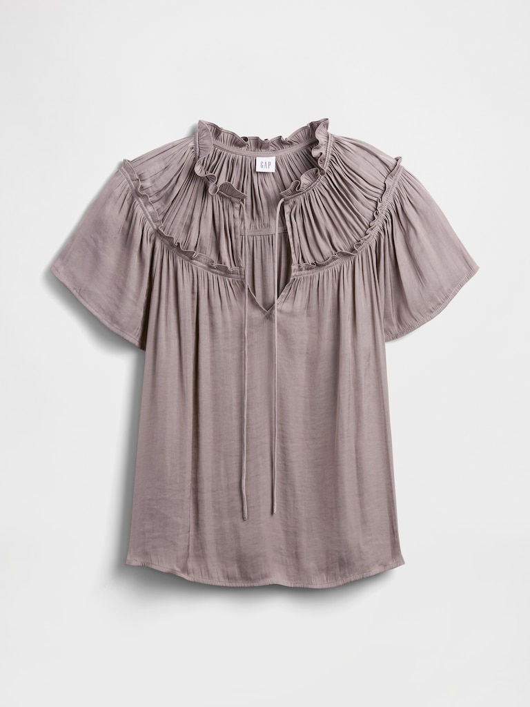 100% Recycled Relaxed Splitneck Top