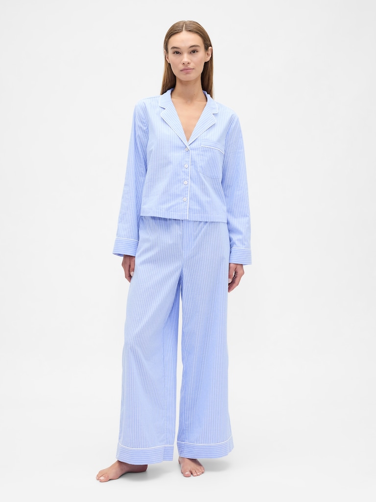 Relaxed Poplin PJ Set