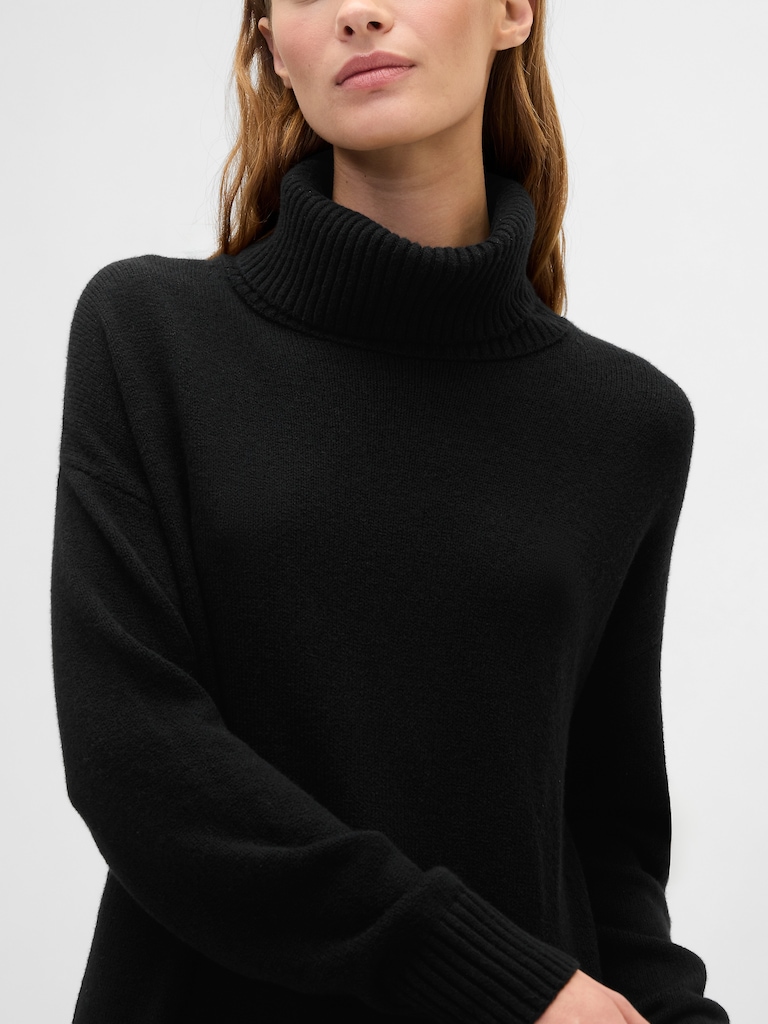 CashSoft Relaxed Turtleneck Sweater Mini Dress