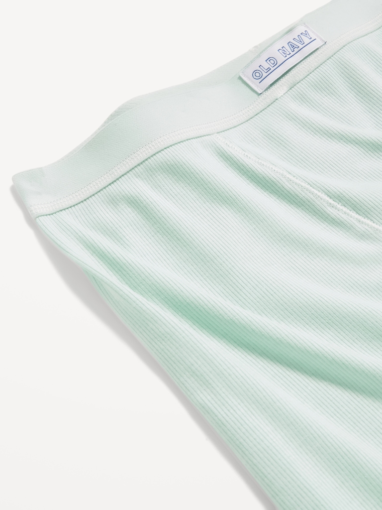 High-Waisted Ribbed Boyshort Briefs -- 3-inch inseam