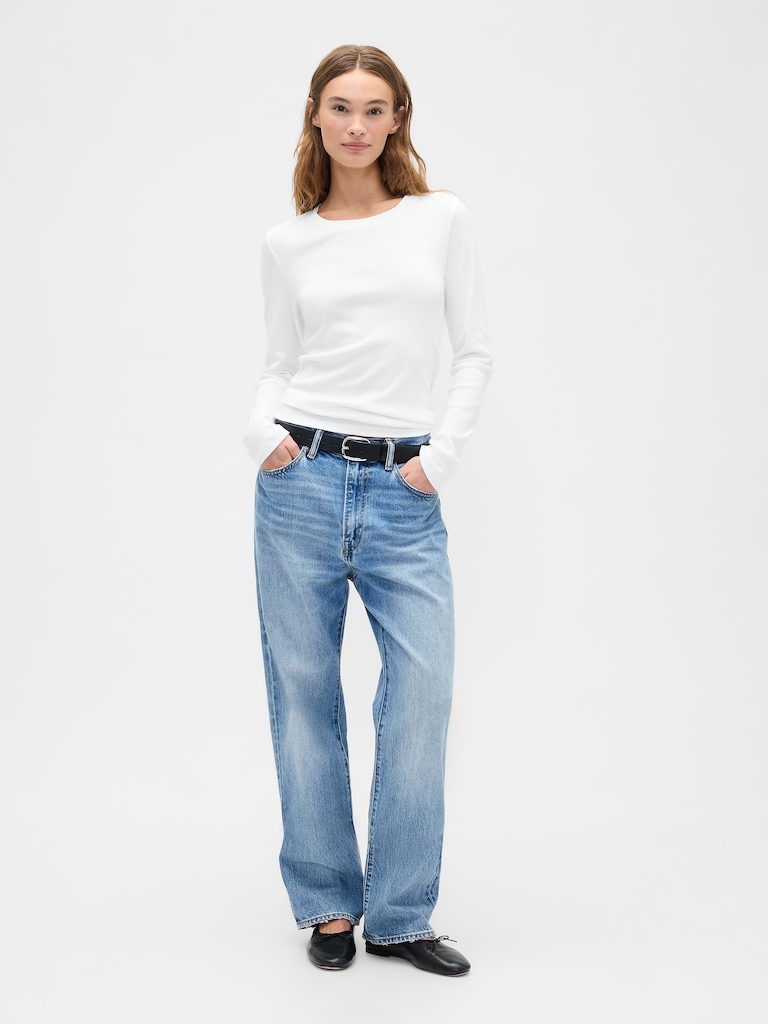 Modern Ribbed Crewneck T-Shirt