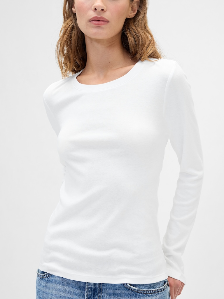 Modern Ribbed Crewneck T-Shirt