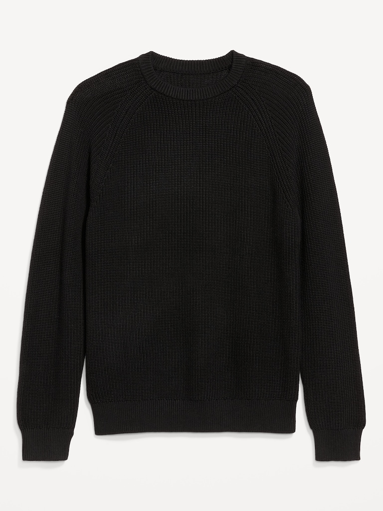 Crew-Neck Shaker-Stitch Sweater