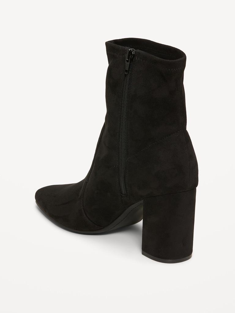 Bottines à talon en suédine pour femme