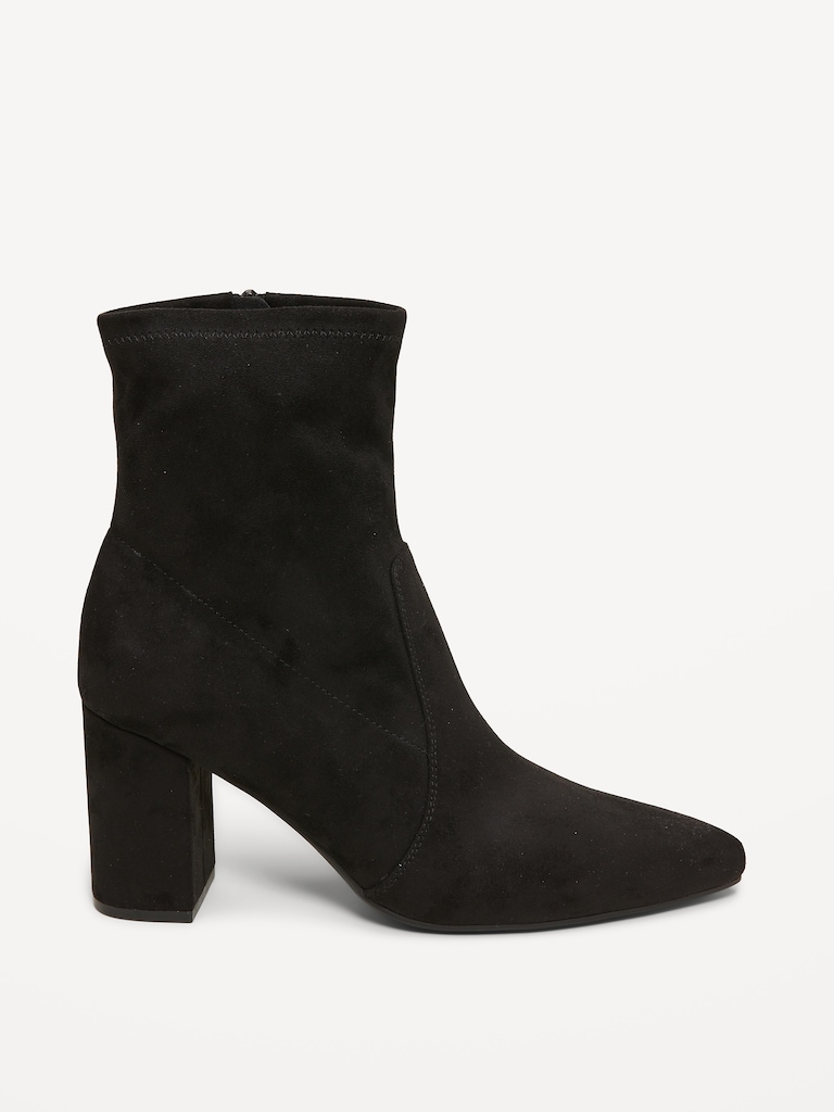Bottines à talon en suédine pour femme
