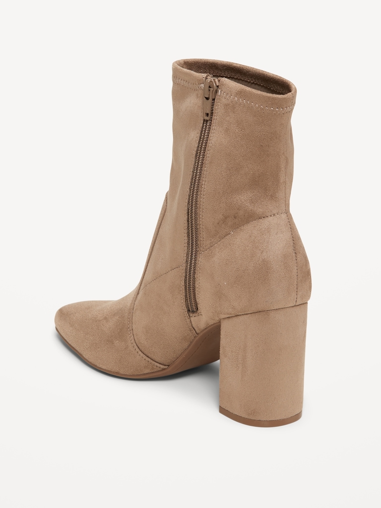 Faux-Suede Heeled Boots for Women