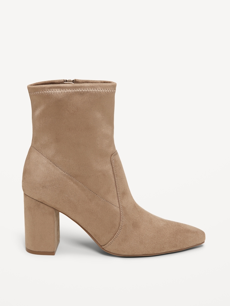 Faux-Suede Heeled Boots for Women