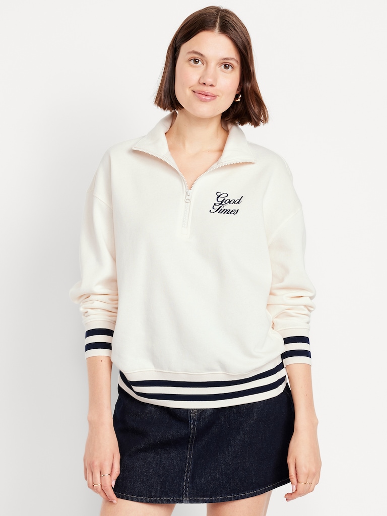 SoComfy Oversized Half-Zip Sweatshirt