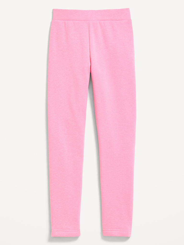 High-Waisted Full-Length Fleece Leggings for Girls