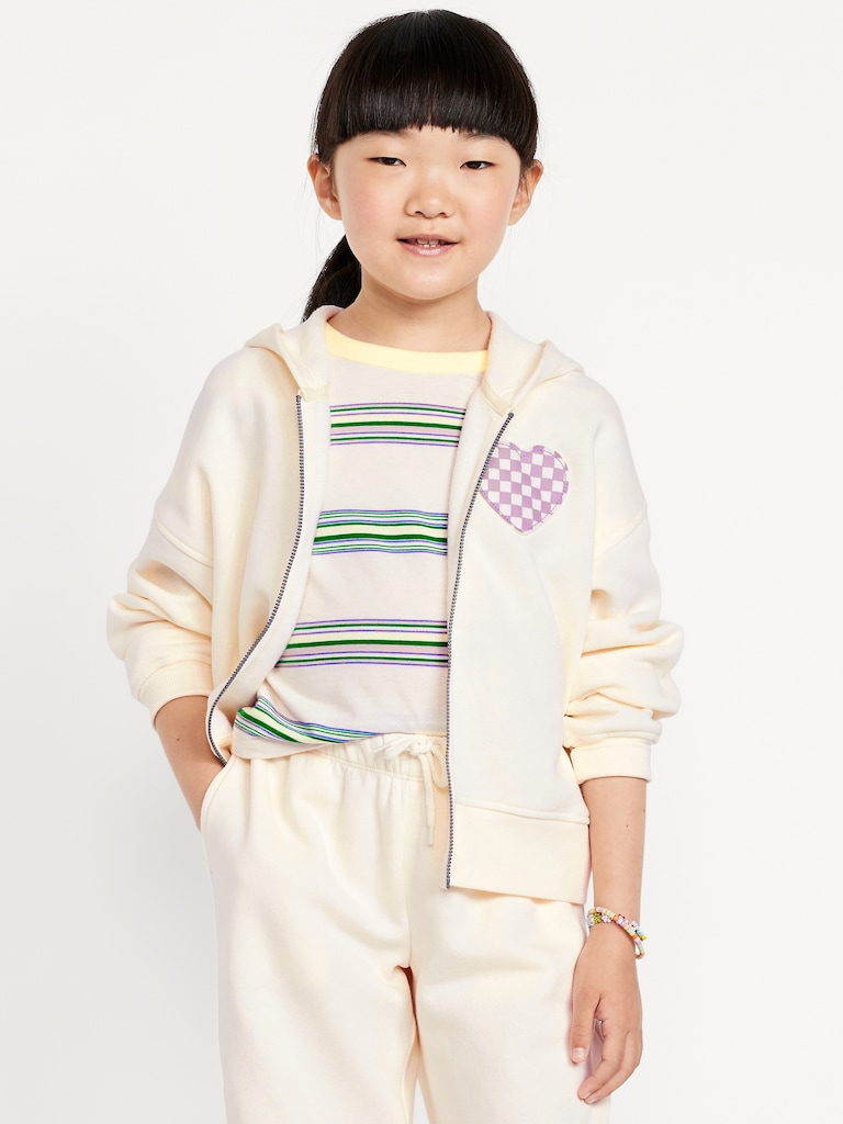 Favorite Fleece Printed Zip-Front Hoodie for Girls