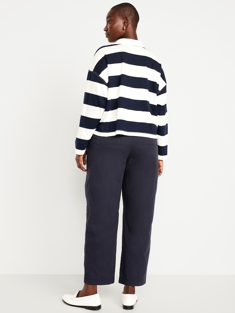High-Waisted Barrel Ankle Pants