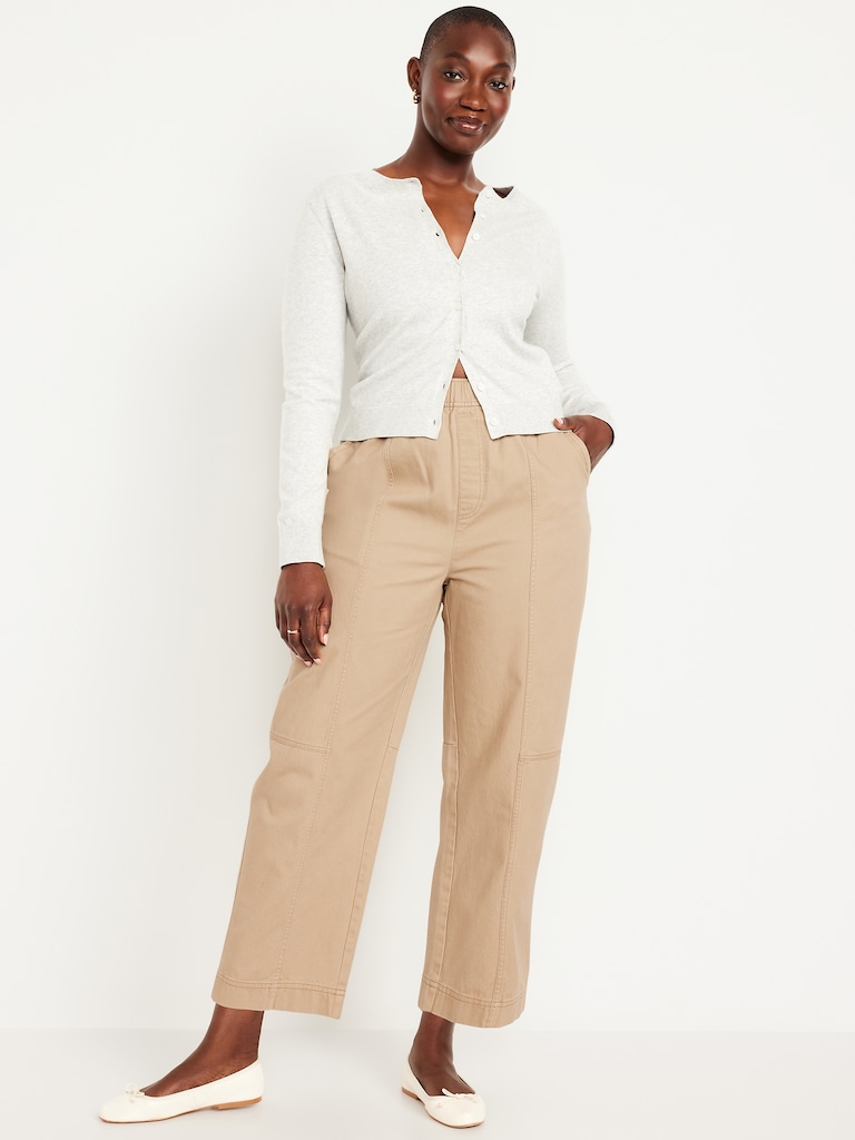 High-Waisted Barrel Ankle Pants