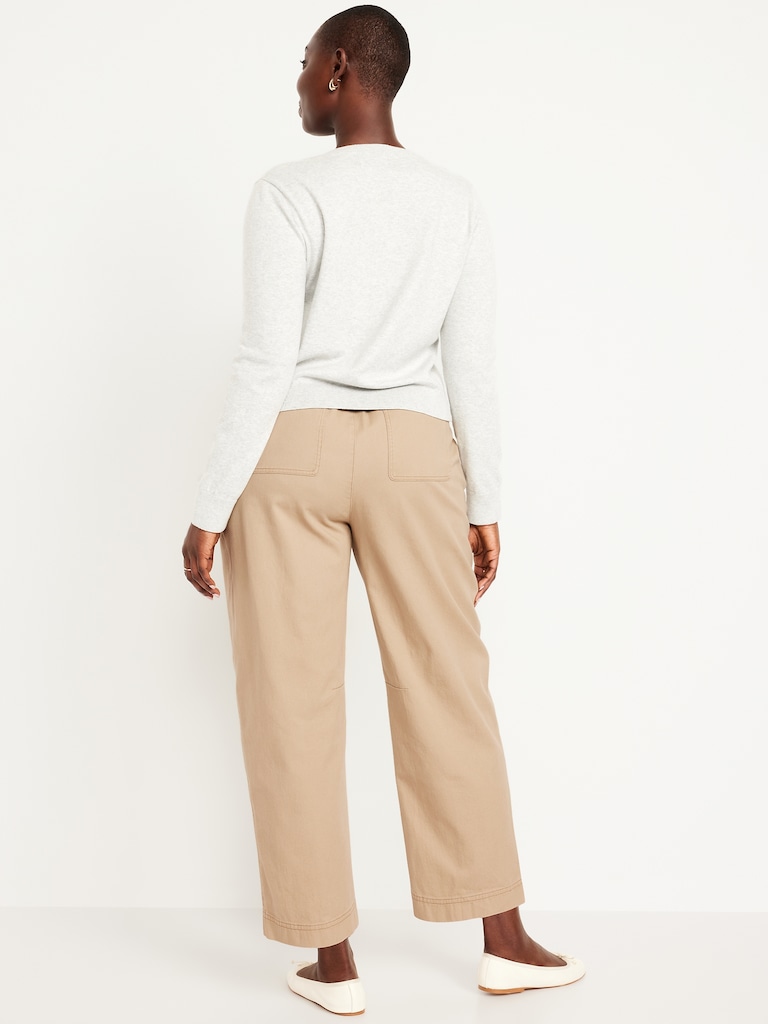 High-Waisted Barrel Ankle Pants