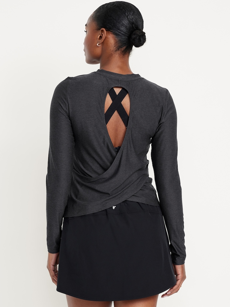 CloudMotion Keyhole Wrap Back Top
