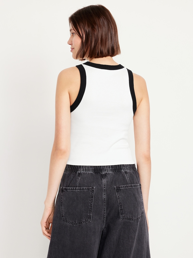 Snug High-Neck Tank Top