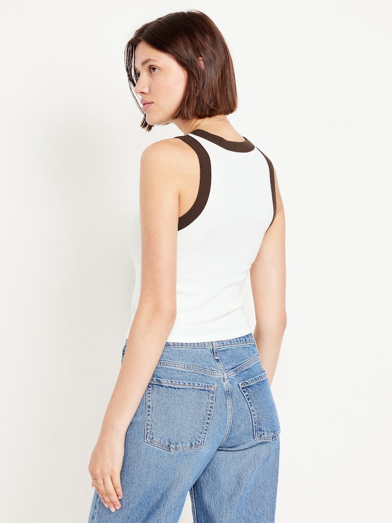 Snug High-Neck Tank Top