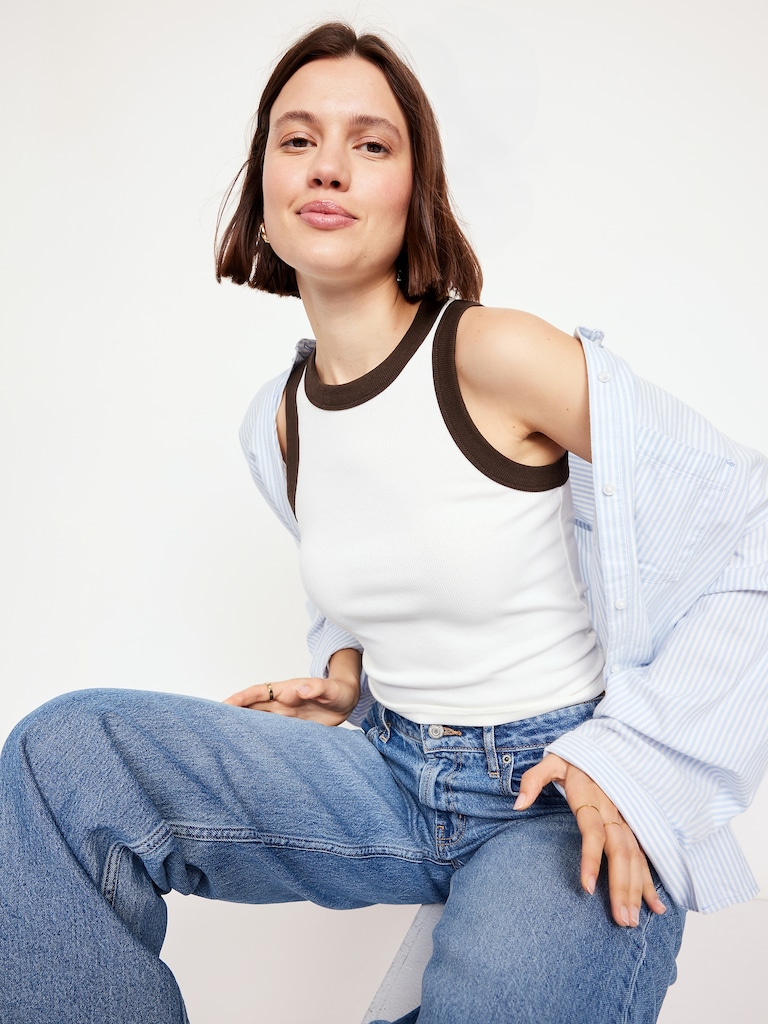 Snug High-Neck Tank Top